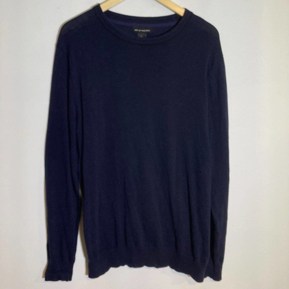 Art of Rhetoric Men's Navy Blue Large Knit Sweater Lightweight Pullover Crewneck - Picture 2 of 5